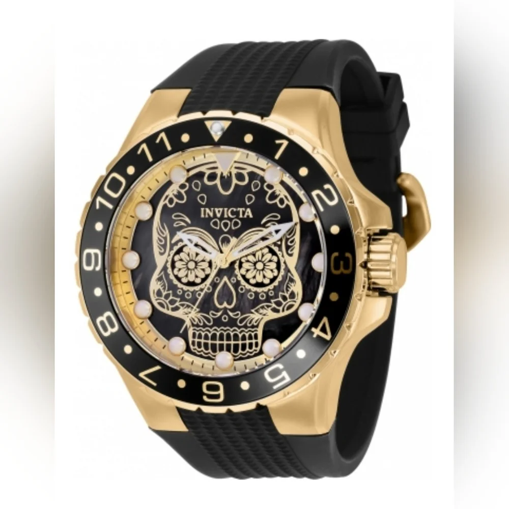 Invicta Aviator Dia De Los Muertos Watch w/ Mother of Pearl Dial - 50mm